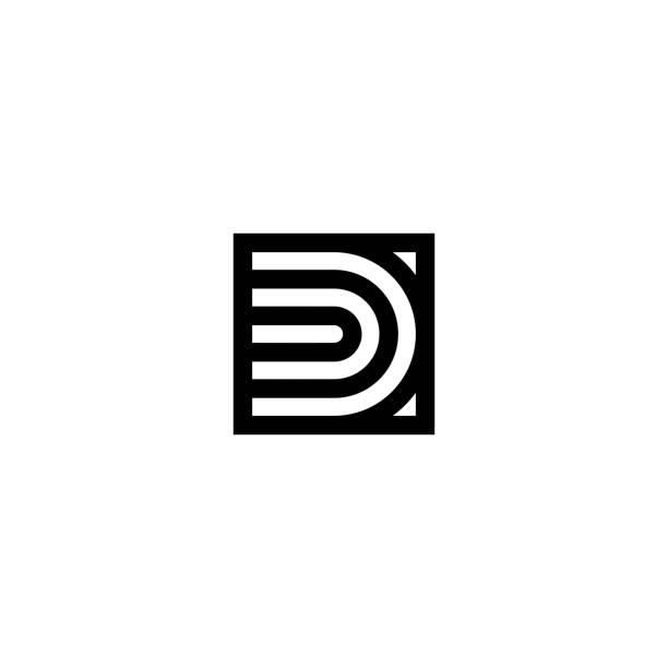Square Stripes Vector Logo Letter D Line Vector Logo Letter D. D Letter Design Vector Lines letter d stock illustrations