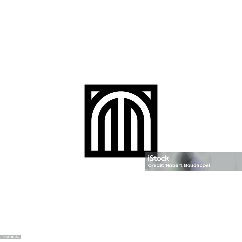 Square Stripes Vector Logo Letter M Line Vector Logo Letter M. M Letter Design Vector Lines Letter M stock vector