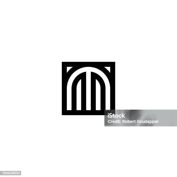 Square Stripes Vector Logo Letter M Stock Illustration - Download Image Now - Letter M, Logo, Insignia