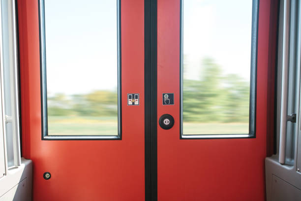 istock The exit door of the train 1056641834