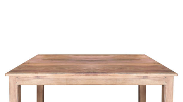 istock Empty top of wood table isolated on white background. For product display 1056656530