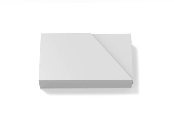 istock Blank box and slide trapezoid cover on isolated white background 1056657168