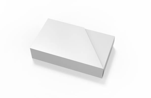 istock Blank box and slide trapezoid cover on isolated white background 1056657176