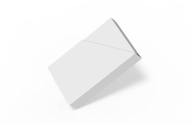 istock Blank box and slide trapezoid cover on isolated white background 1056657178