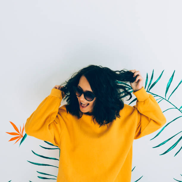 istock Beautiful woman in accessories and sweatshirt. 1056662710