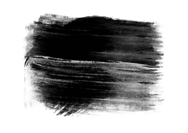 istock Black color graphic patches graphic brush strokes design effect element for background 1056663862