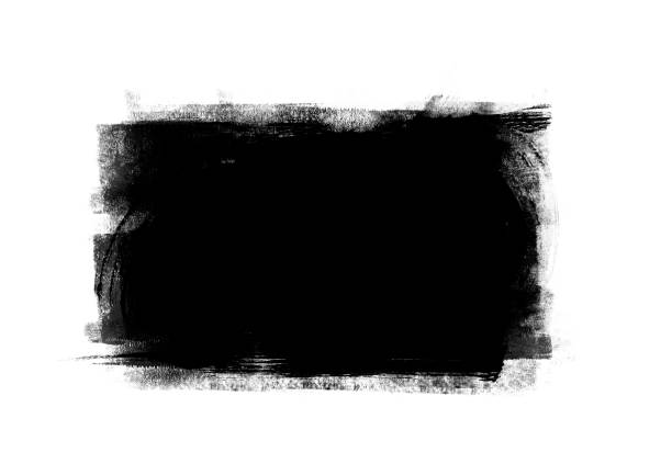 istock Black color graphic patches graphic brush strokes design effect element for background 1056663896