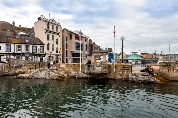 Plymouth, England - April 17, 2011: The Mayflower Steps where the Pilgrim Father's left Plymouth Devon, UK for America. They settled in North America on 6 September 1620.