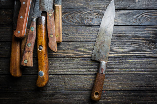 istock Set of Vintage kitchen knives 1056675360