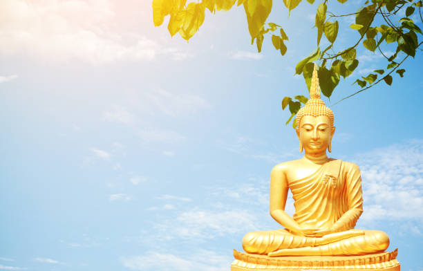 istock The golden Buddha statues 1056692338