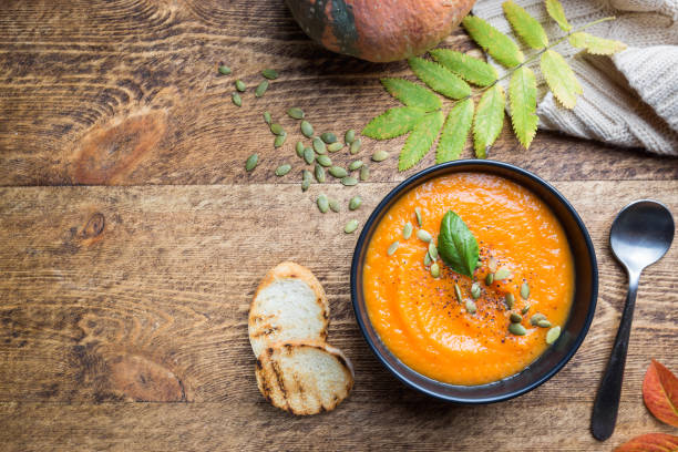 istock Pumpkin and carrot soup. 1056692752
