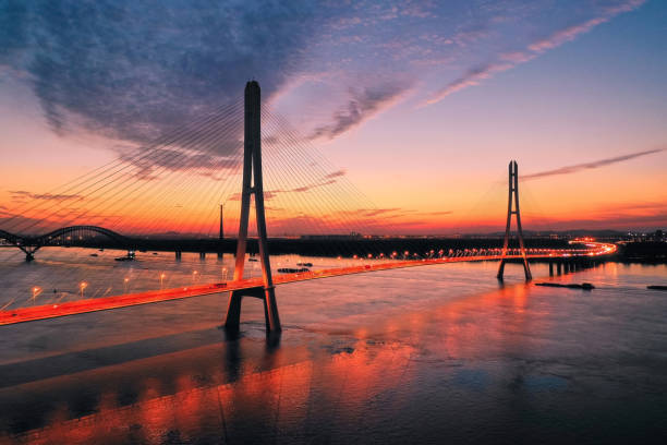 istock The Third Nanjing Yangtze River Bridge at Sunset Seen From A Drone 1056696666