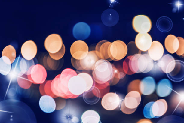 istock Abstract image of bokeh city night with circle light effect 1056696980