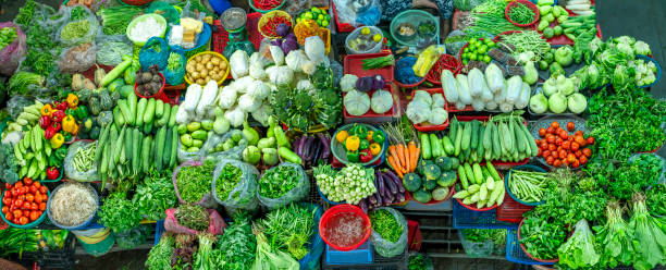istock Colorful fresh organic vegetables in market. 1056699070
