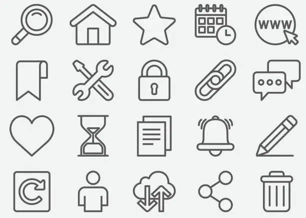 Vector illustration of Website and Homepage Line Icons