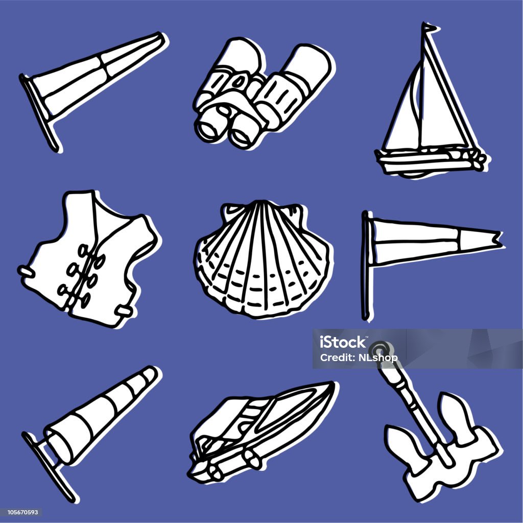 Ensemble de voile - clipart vectoriel de Ancre libre de droits