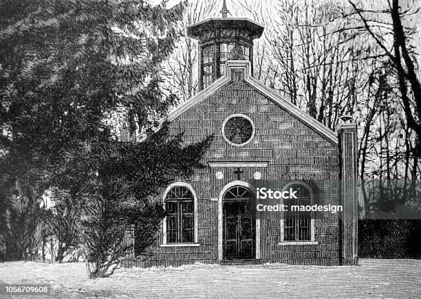 Small Church In The Forest Stock Illustration - Download Image Now - 1895, 19th Century, 2018