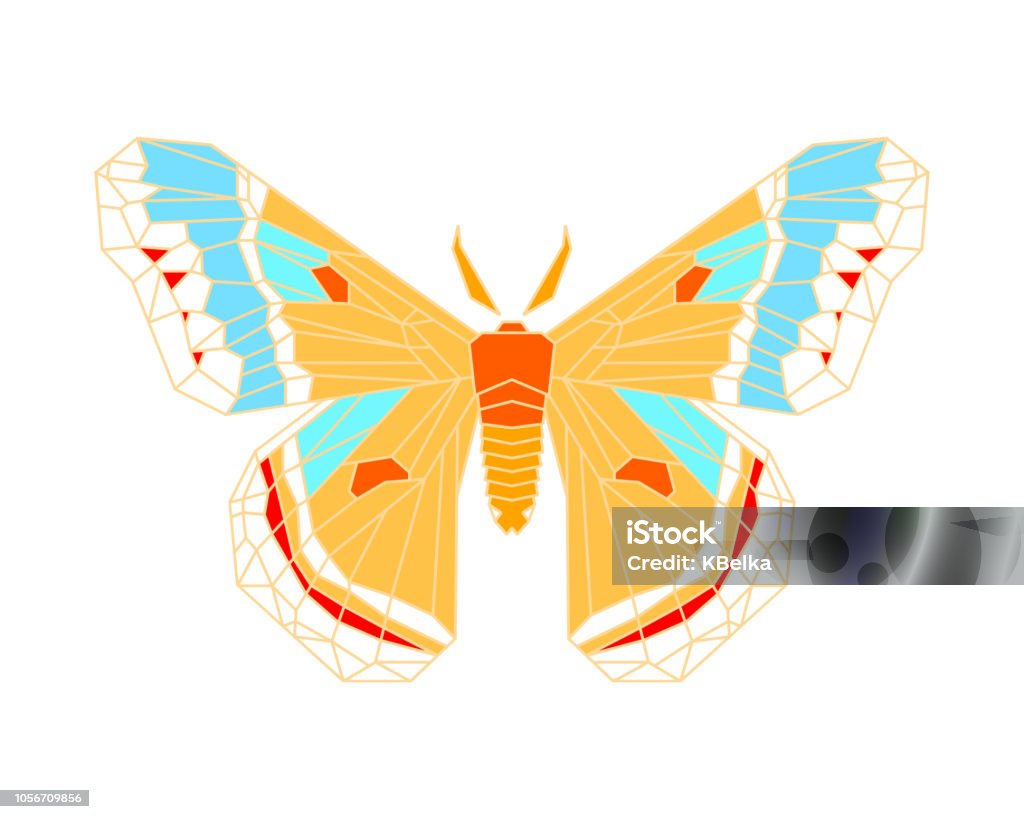 Hyalophora cecropia, cecropia nachtvlinder gestileerde vectorillustratie op witte achtergrond - Royalty-free Achtergrond - Thema vectorkunst