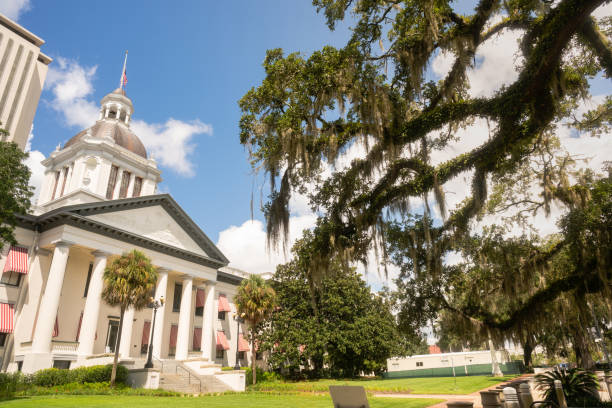 istock Security Barriers Protect The State Capital Building in Tallahassee Florida 1056710476