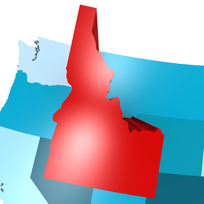 Idaho image with hi-res rendered artwork that could be used for any graphic design.