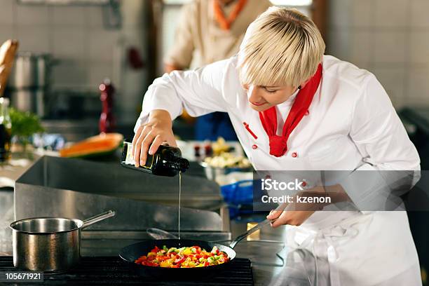 Chefs In A Restaurant Or Hotel Kitchen Cooking Stock Photo - Download Image Now - Chef, Ratatouille, Restaurant