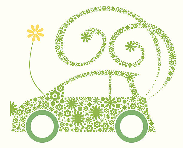 Ecológicos automóviles - ilustración de arte vectorial