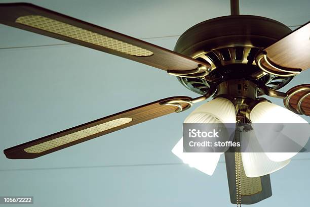 Retro Ceiling Fan Stock Photo - Download Image Now - Ceiling Fan, Lighting Equipment, Electric Light