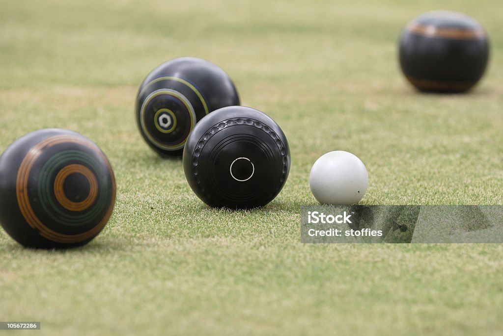 Lawn Bowls Narrow focus on lawn bowls. Lawn Bowling Stock Photo
