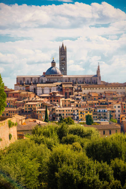 сиена, италия - torre del mangia стоковые фото и изображения