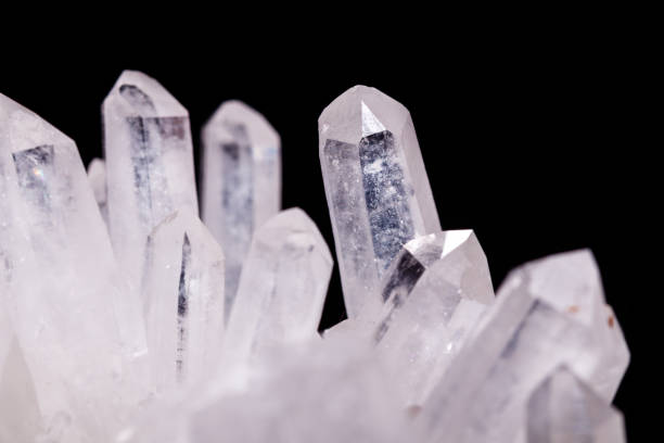 istock Macro Mineral Stone Rhinestone in Crystals on a Black Background 1056734544