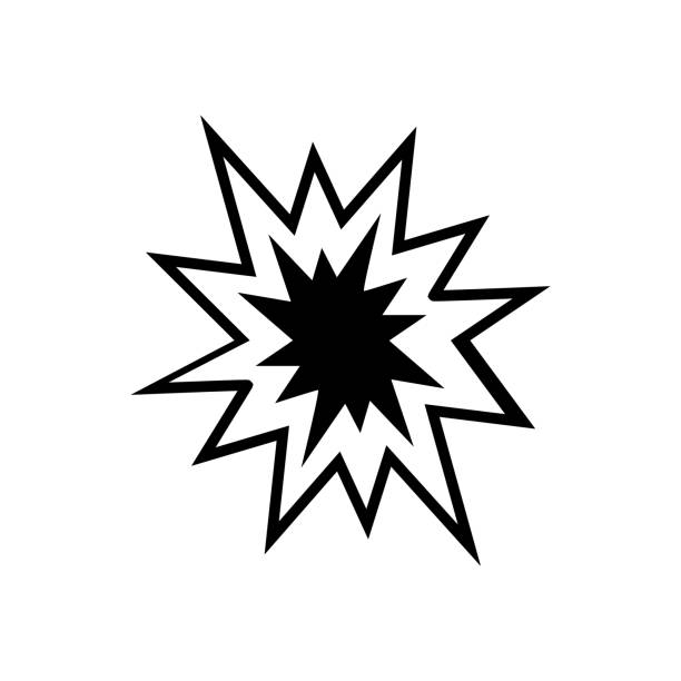 explosion-symbol auf weißem hintergrund - baseball player flash stock-grafiken, -clipart, -cartoons und -symbole