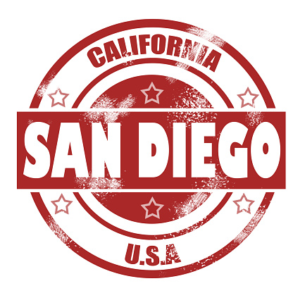 San Diego Stamp image with hi-res rendered artwork that could be used for any graphic design.