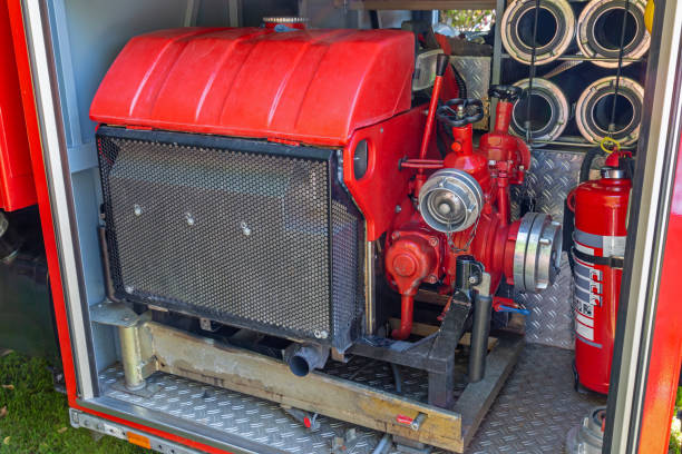 Interior view of a german fire truck