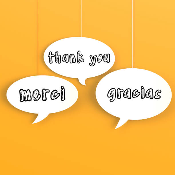 istock Thank you in foreign languages in the bubble speech 1056741638