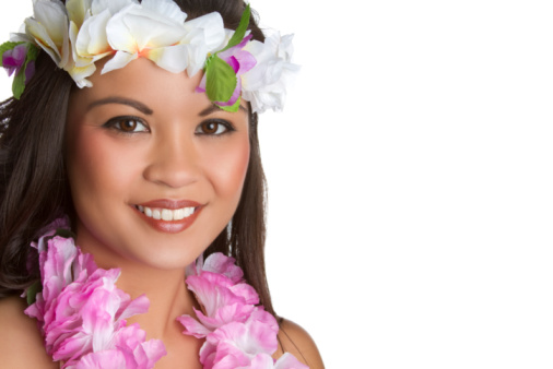 Beautiful hawaiian girl smiling