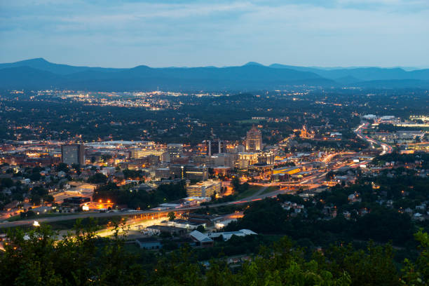 istock Night view  of Roanoke from Mill Mountain Park 1056750564