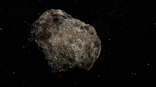 planeta anão do cinturão de asteroides, iluminado pelo sol e as estrelas da via láctea (ilustração 3d do espaço) - ceres - fotografias e filmes do acervo