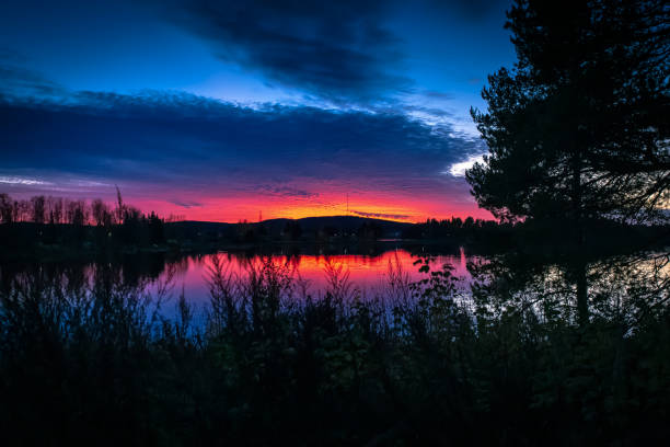 istock Colorful autumn sunset view from Sotkamo, Finland. 1056758244