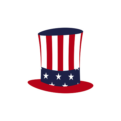 American hat icon. President day illustration. Vector