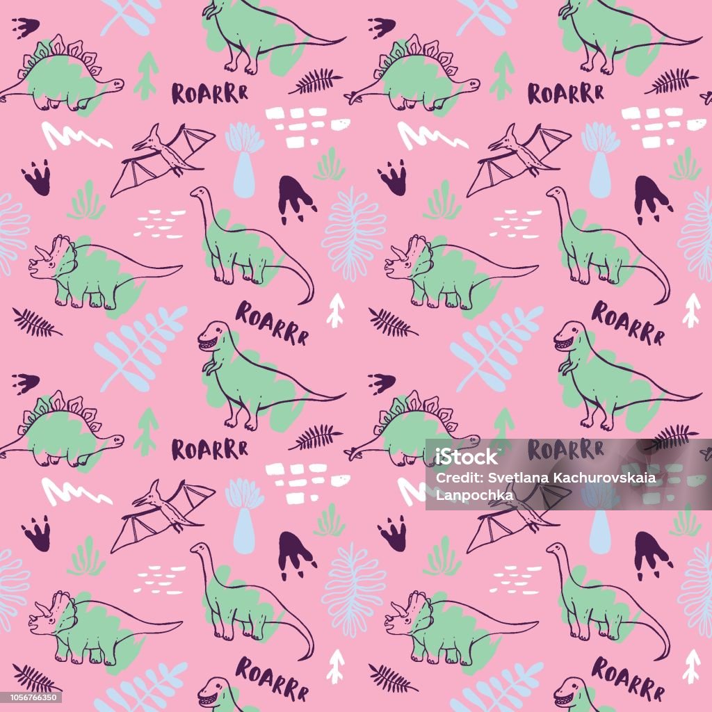 Ilustración de Patrón Sin Fisuras Con Lindos Dinosaurios Para Niños Textil  Papel Pintado Carteles Y Otro Diseño y más Vectores Libres de Derechos de  Dinosaurio - iStock