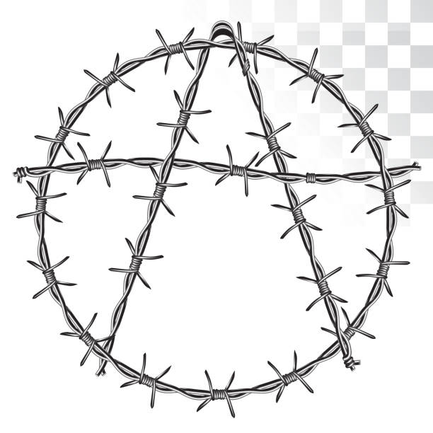 istock symbol of anarchy from barbed wire. isolated on transparent background 1056767262