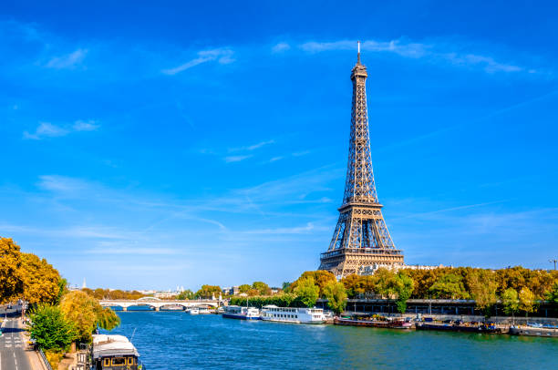 istock Landscape of Paris with the Eiffel tower 1056772612