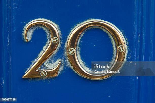 Twenty Stock Photo - Download Image Now - Door, Number, Blue