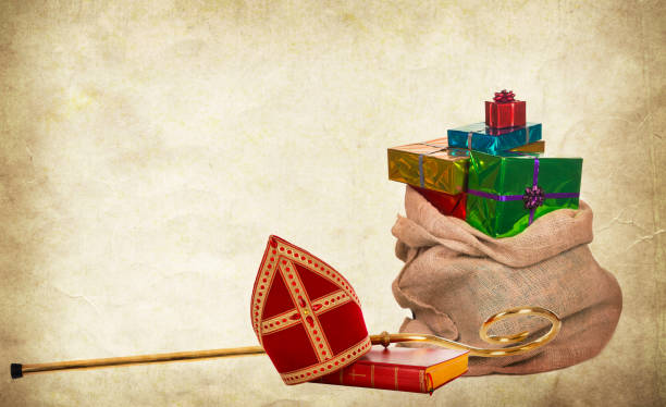 istock Mitre or miter book and staff of saint nicholas sinterklaas 1056775266