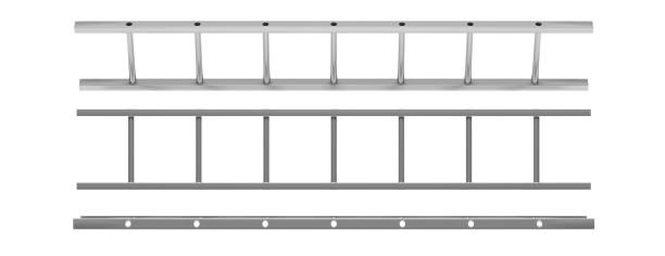 Wall ladder mockup set isolated cutout on white background. 3d illustration