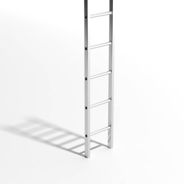 istock Silver wall ladder isolated on white background. 3d illustration 1056780556