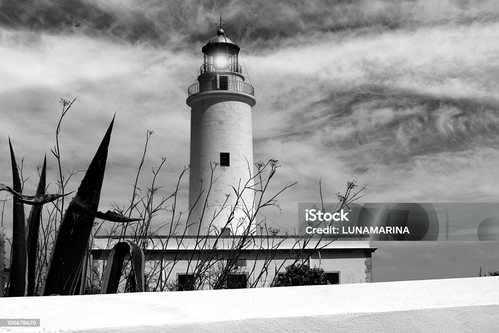Formentera La Mola Phare Îles Baléares en noir et blanc - Photo de Architecture libre de droits