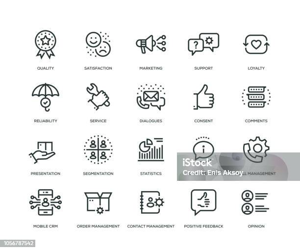 Customer Relationship Management Icons Line Series Stock Illustration - Download Image Now