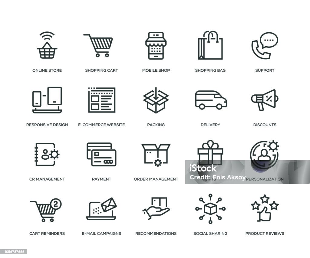 E-Commerce Icons - Line Series Icon Symbol stock vector