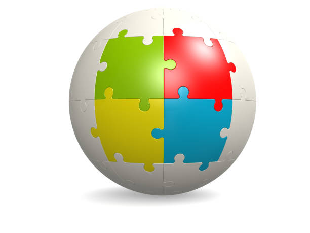 istock White round puzzle with four color 1056793258